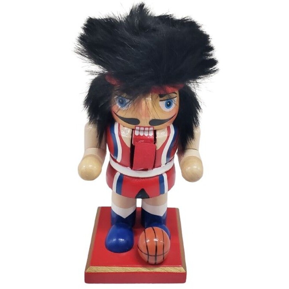 Wooden Christmas Nutcracker,6",SPORTS,BASKETBALL PLAYER IN BANDANA WITH BALL,IAP